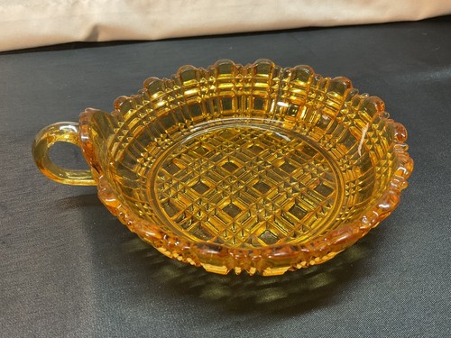 Vintage pressed amber glass - pressed,