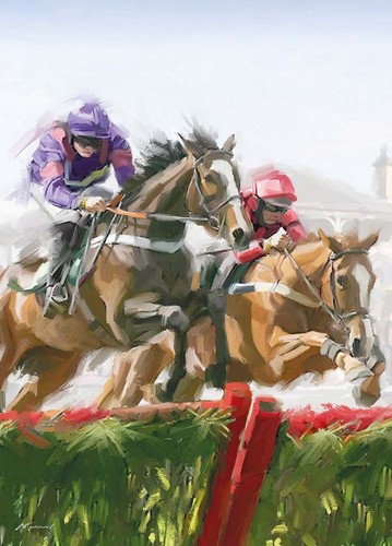 Birthday card horse racing - birthday,