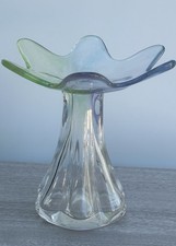 Finnish Riihimäen Lasi OY Glass Vase by Helena Tynell Signed