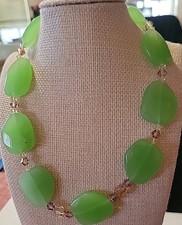 Vintage Green Glass With Pink