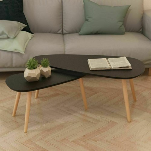 Scandinavian coffee table 2set - coffee,
