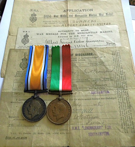 Ww1 pair mercantile marine - pair,