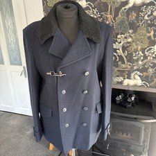 Gents Wool / Full Circle Navy Overcoat Size Xl New Without Tags