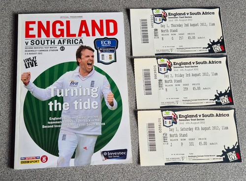 Cricket programme tickets - cricket,