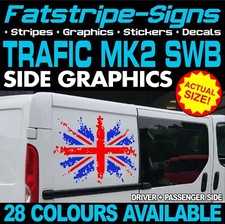 to fit RENAULT TRAFIC SWB MK2 UNION JACK FLAG UK STICKERS GRAPHICS CAMPER VAN