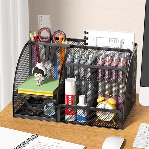 Metal desk pen holder - desk,