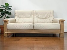 Sofa seater cream leather - 3,