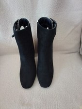 LADIES NEW BLACK/CREAM HEELED ANKLE BOOTS FROM JUST FAB SIZE 7