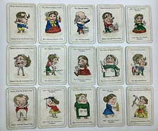 ANTIQUE EARLY C20th JACQUES HAPPY FAMILIES PLAYING CARDS 47 CARDS
