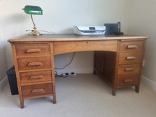 Antique oak partners desk with