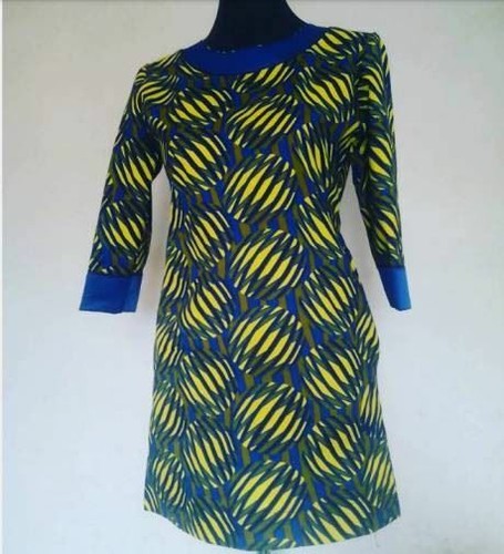 African print mix dress - african,