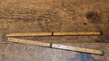 Early Stanley No 62 Boxwood and Brass Ruler. Made in USA.