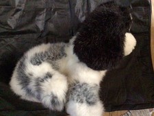 Lovley Black And White Large Vintage Cuddly Dog Real Soft Toys Preowned