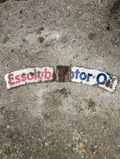Original Enamel Sign Advertising essolube Motor Oil. Double sided 