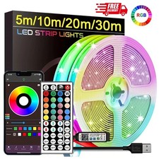 LED Strip Lights USB 1-20m 5050 RGB Colour Changing Tape for kitchen Cabinet, TV