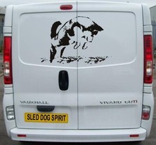 1 X SIBERIAN HUSKY PUPPY SLED DOGS HUSKIES DOG SIBE  VAN DECALS STICKERS