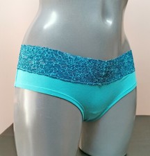 La Senza Turquoise Contrast Lace Trim Hip Hugger Knickers Size XS to XL (B16R09