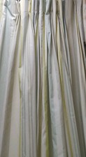 lovely pair of bespoke custom made striped curtains~L80"xW62~Beautiful~