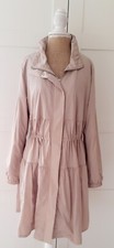 Ashley Brooke Ladies Coat Jacket Pockets Zip Flared Tiered Beige Size 16