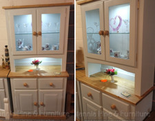 SOMERSET PAINTED 2 DOOR 2 DRAWER DISPLAY DRESSER GLAZED DOORS HAND MADE SOLID 