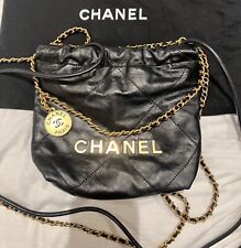 Chanel Brand New Black diamond-quilted 22 bag Shiny Calfskin & Gold-Tone Metal 