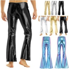 Men's Bell Bottom Pants Shiny
