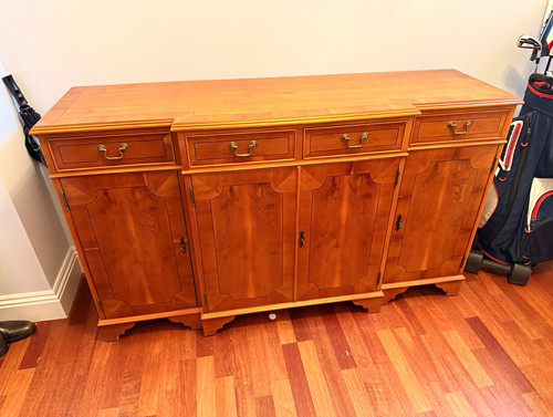 Brown yew wood sideboard - brown,