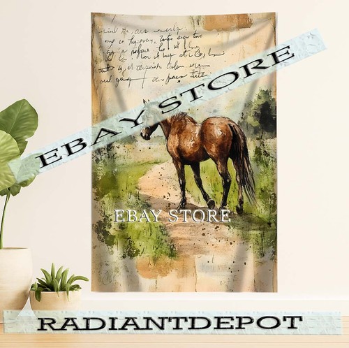 Field horse tapestry rustic - field,