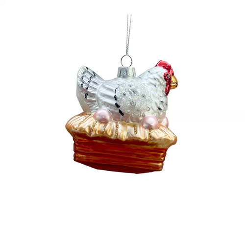 Hen eggs glass - on,