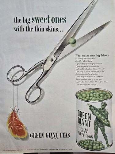 1954 jolly green giant peas - green,