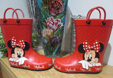 Kids Next Disney Minnie Mouse Glitter Red Wellies Wellington Boots Size 10 Kids