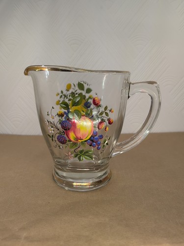 Vintage glass water juice jug - water,