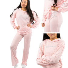 Juicy Couture Girls Pyjama Set 2 Piece Pink Long Sleeve Trouser Embroidered Gift
