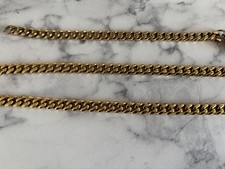 Mens Warren James Cuban Gold Tone Stainless Steel Necklace & Bracelet Set New
