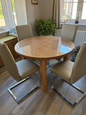 Circular oak extending modern - extending,