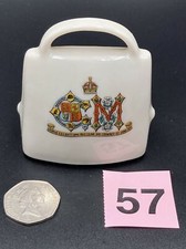 WH Goss Crested China - Swiss Cow Bell with Clapper - George V Crowned 1911