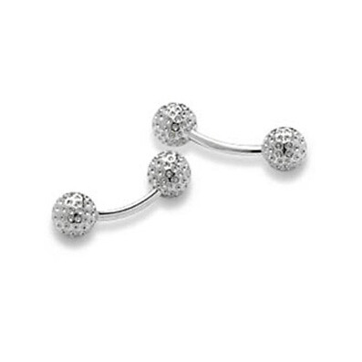 Golf ball barbell cufflinks - ball,