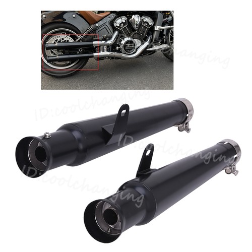Slip exhaust pipes short black - pipes,
