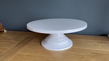 White metal cake stand, two