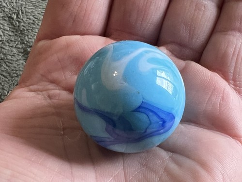 Large blue white glass - blue, &