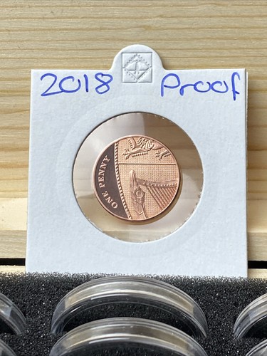 2018 proof shield one - 1p, pence