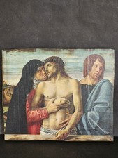 Antique religious Plaque. Jesus brought down from the cross 22 X 18.5 Cm