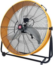 24" Tilt Metal Drum Fan, High Velocity, 3-Speed, Warehouse Cooling, 8800 CFM