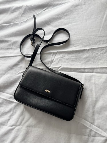 Dkny black faux leather - faux,