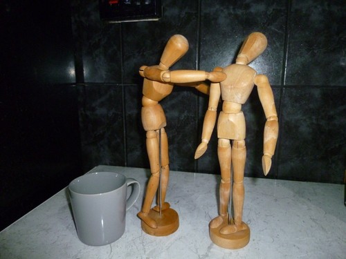 Articulated wooden men - wooden, figures