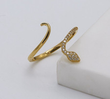 375 9ct Solid Yellow Gold Diamond Snake Wrap Ring K to T ALL SIZES Brand New