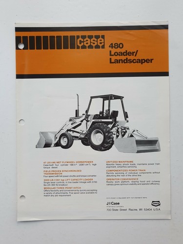 Case 480 loader landscaper - 480, loader/landscaper