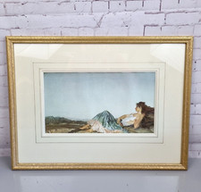 Vintage William Russell Flint Print Reclining Lady Framed & Glazed Art Landscape
