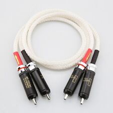 Pair 16 Core Soft Pure Silver Audio RCA Cable Hi-end WBT-0102 Ag Plug Connector