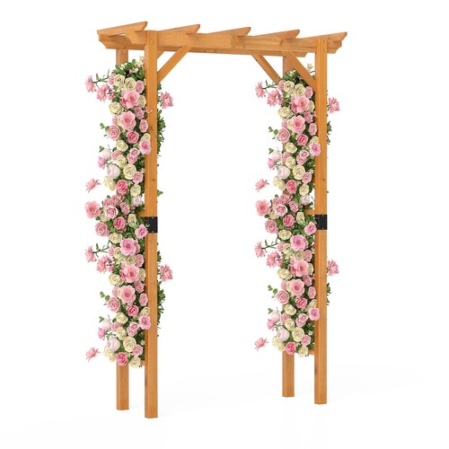 Flat roof wooden garden arch - flat,